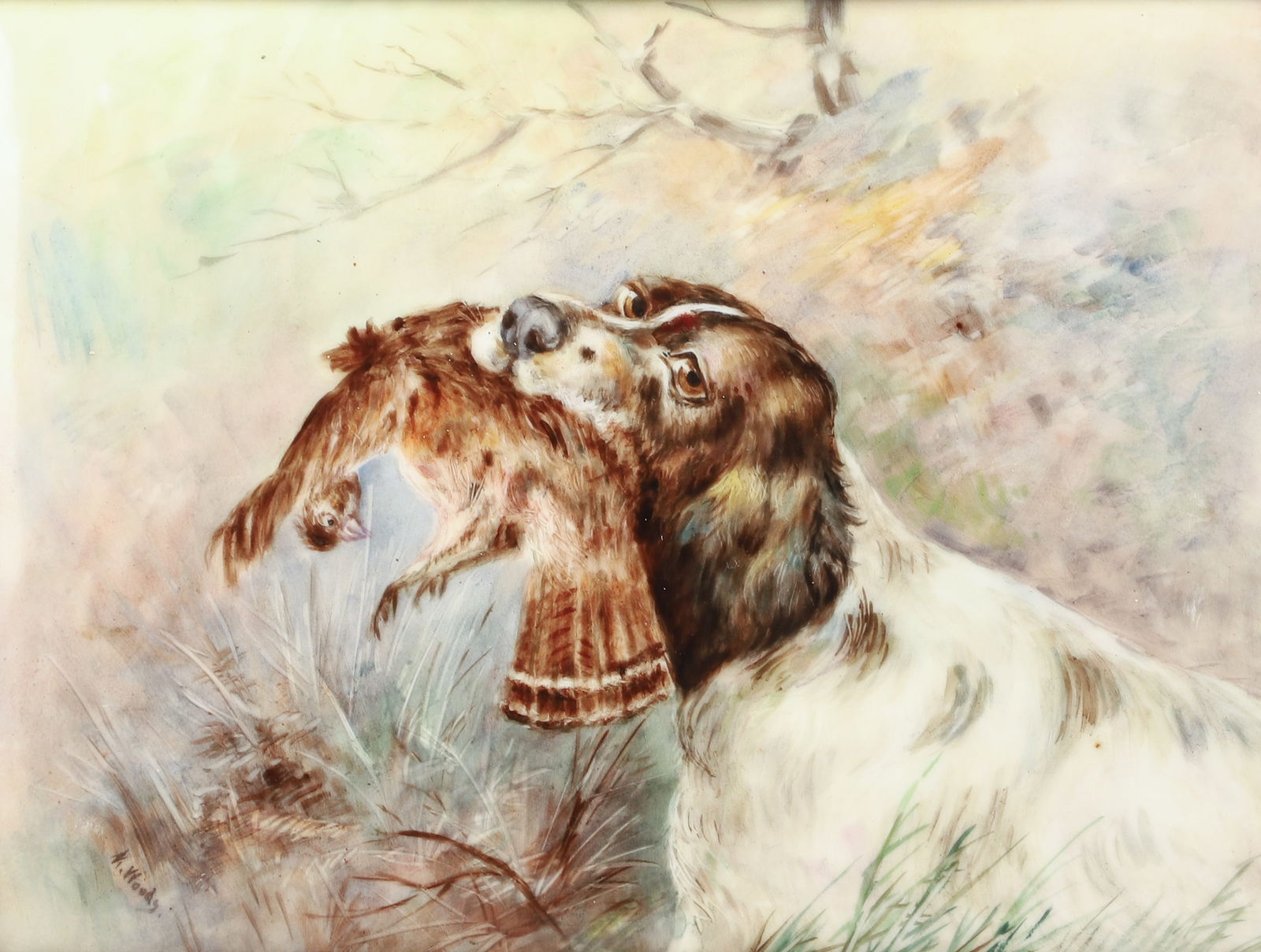 Limoges Porcelain Dog Plaque (1 of 4)