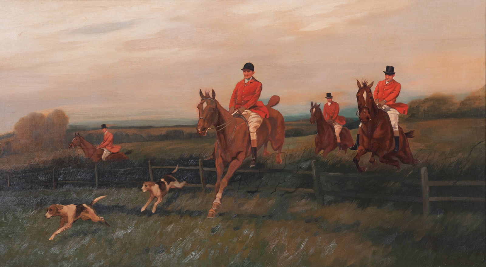 20th C Equestrian Hunt Painting (1 of 4)