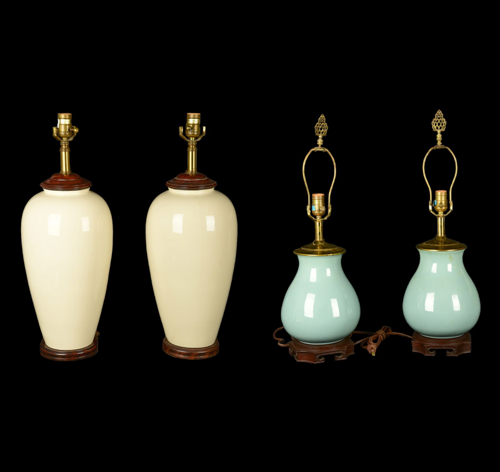 (2) Pair of Porcelain Table Lamps (1 of 5)