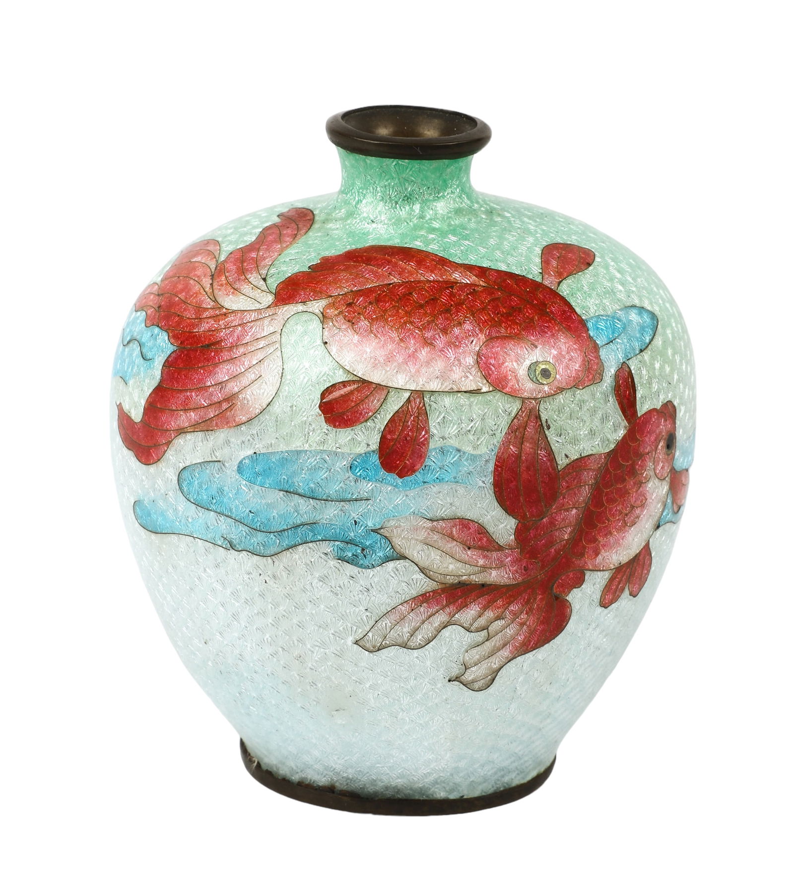 Japanese Ginbari Cloisonne Vase (1 of 3)