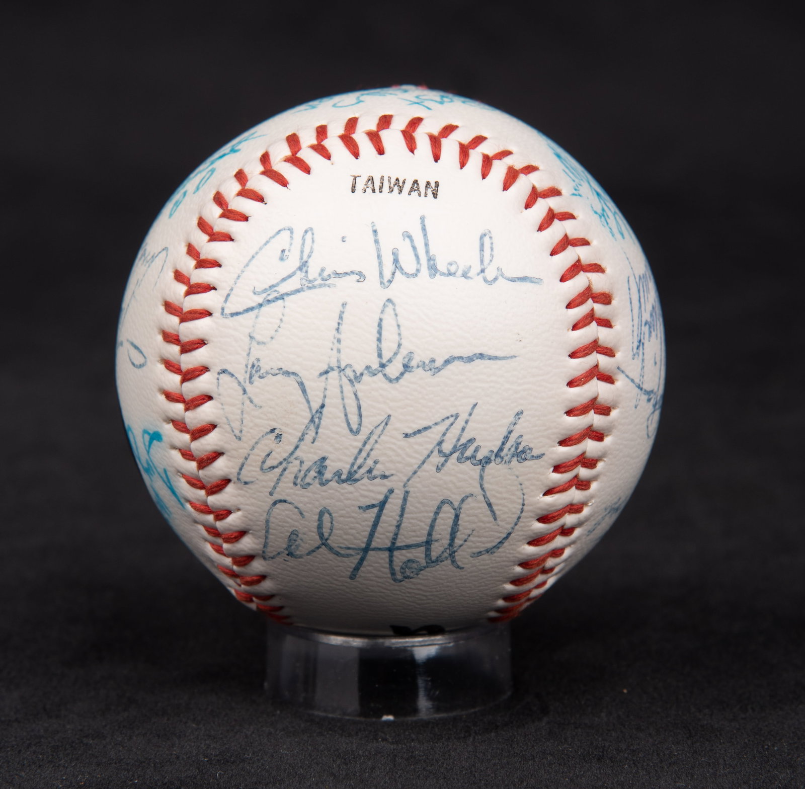 17 Signature 1984 Phillies Baseball: 17 Signature 1984 Phillies Baseball, 17 signature of Phillies logo ball of a portion of the 1984 baseball team but does feature Harry Kalas, Andy Musser, Bill Giles, also includes Chris Wheeler, Larry