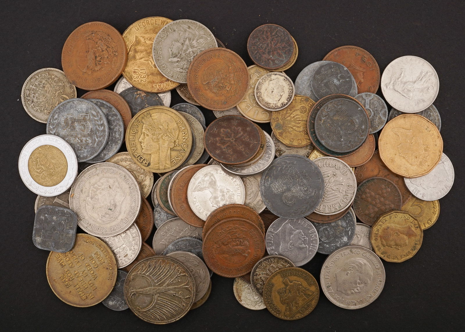 Bag 50+ Foreign Coins (1 of 1)