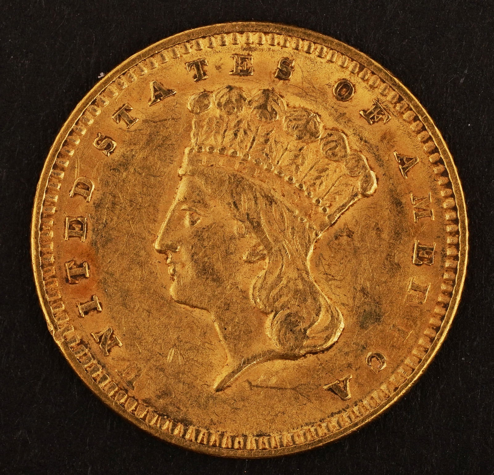 1856 Large Indian Head $1 gold Coin, AU or better (1 of 2)