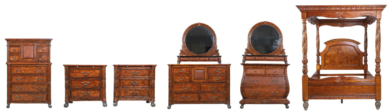 (6) pc American Furniture bamboo form bedroom set (1 of 8)