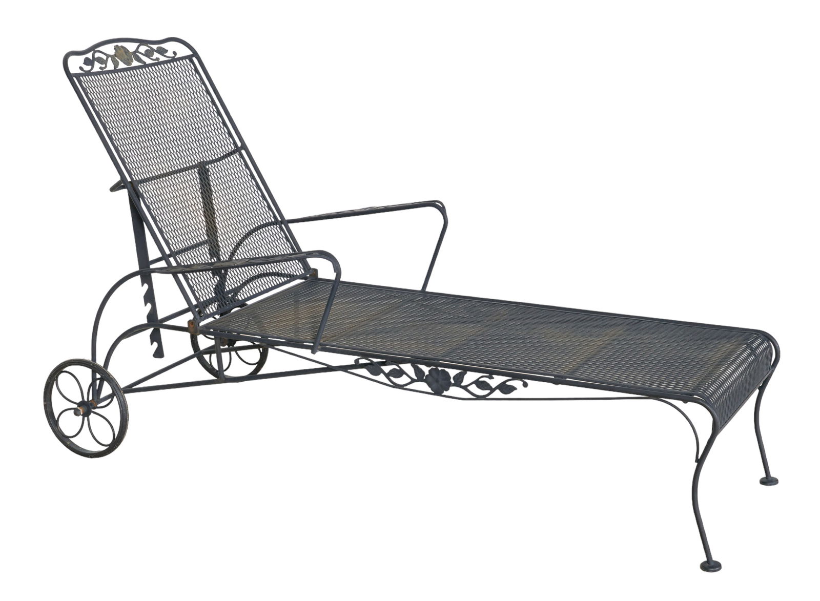 Salterini style ebonized adjustable chaise lounge (1 of 1)