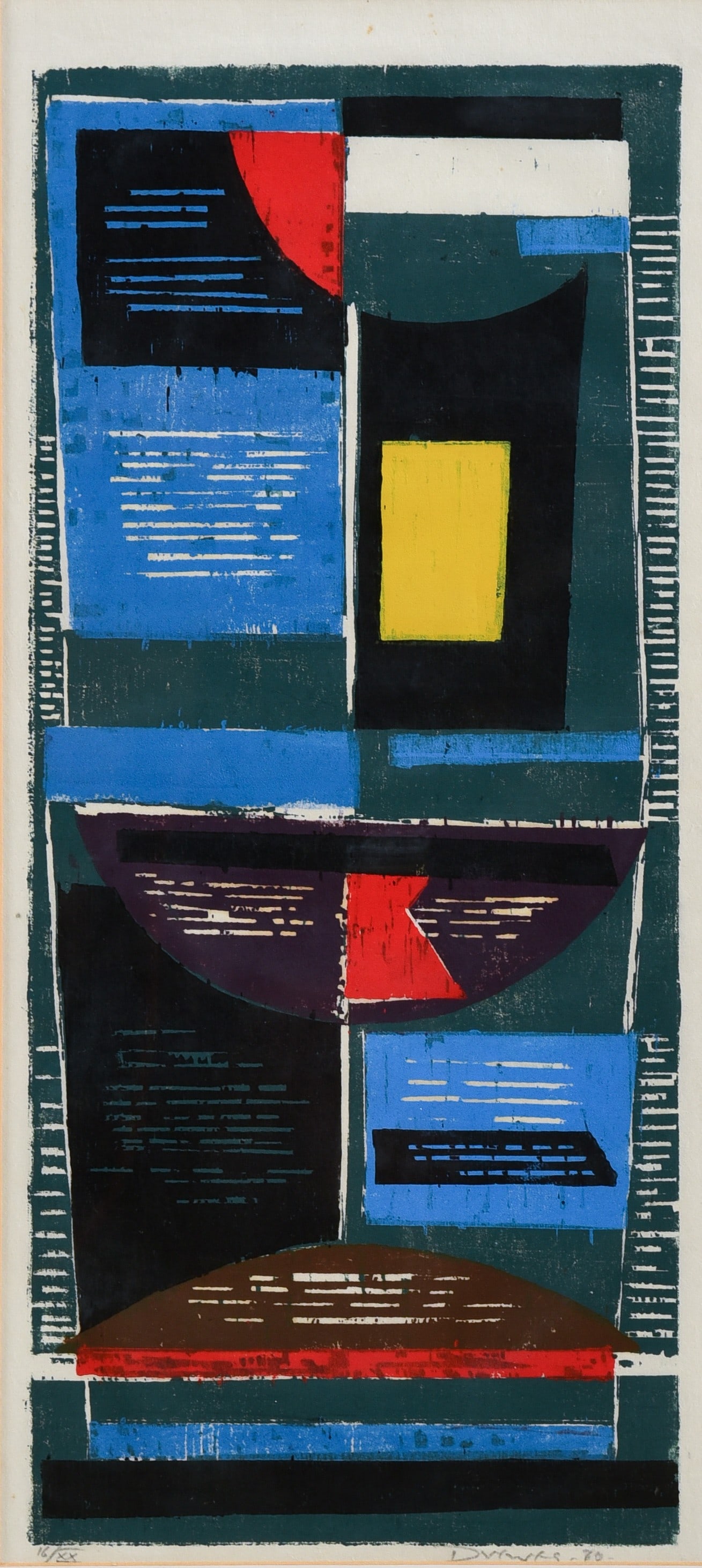 Werner Drewes Woodcut Print "Regatta" (1 of 2)