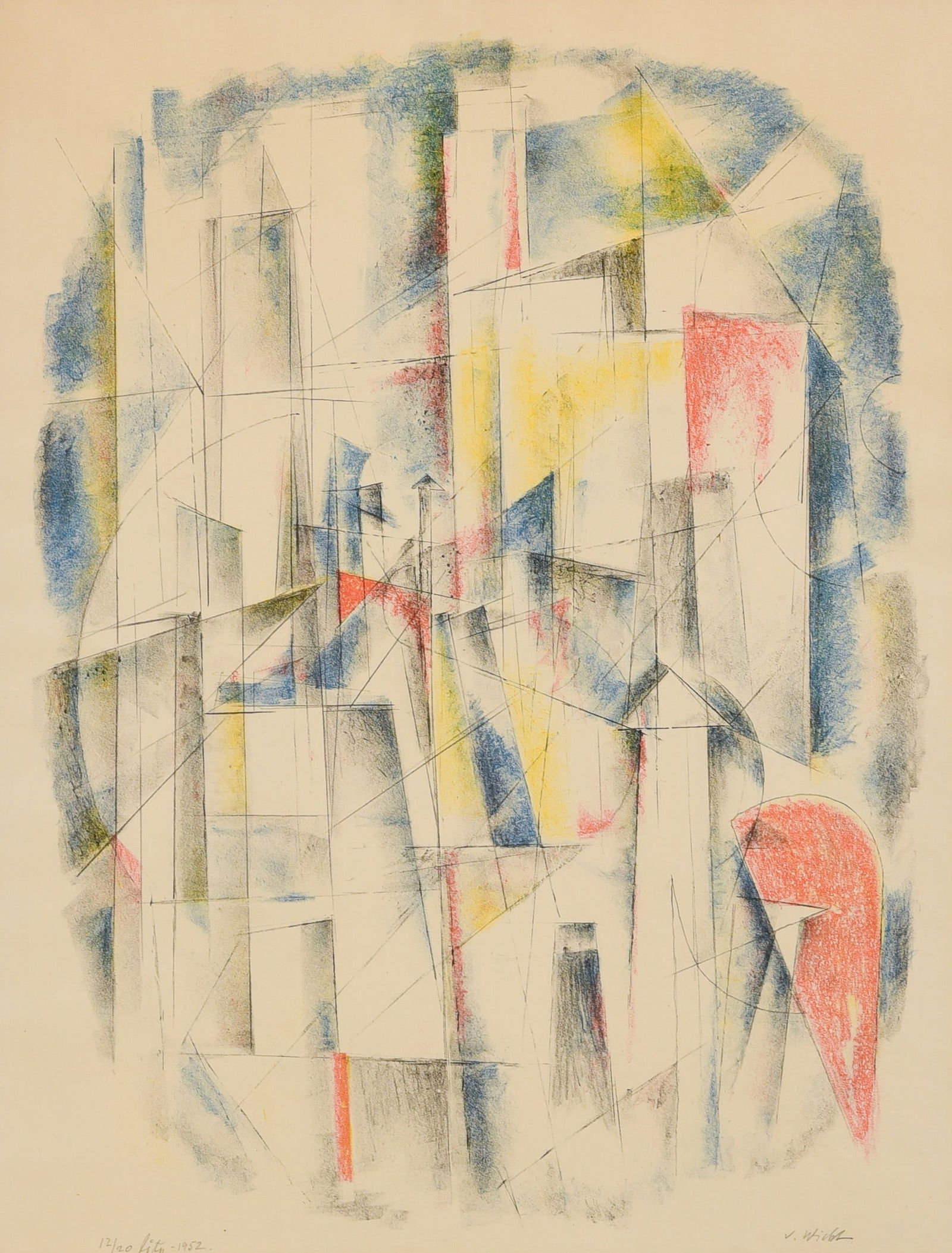 John von Wicht Abstract Modern Lithograph (1 of 4)