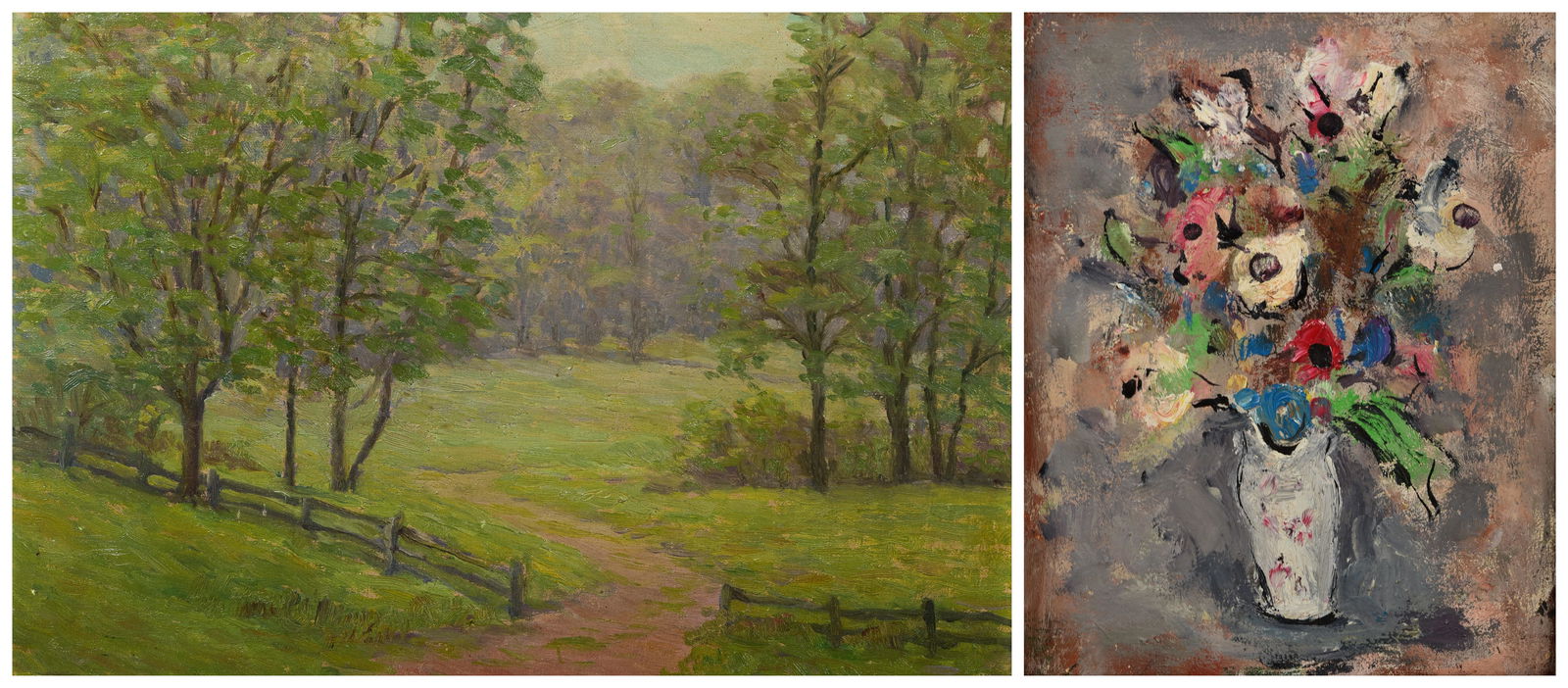 (2) Unsigned 20th C Paintings (1 of 5)