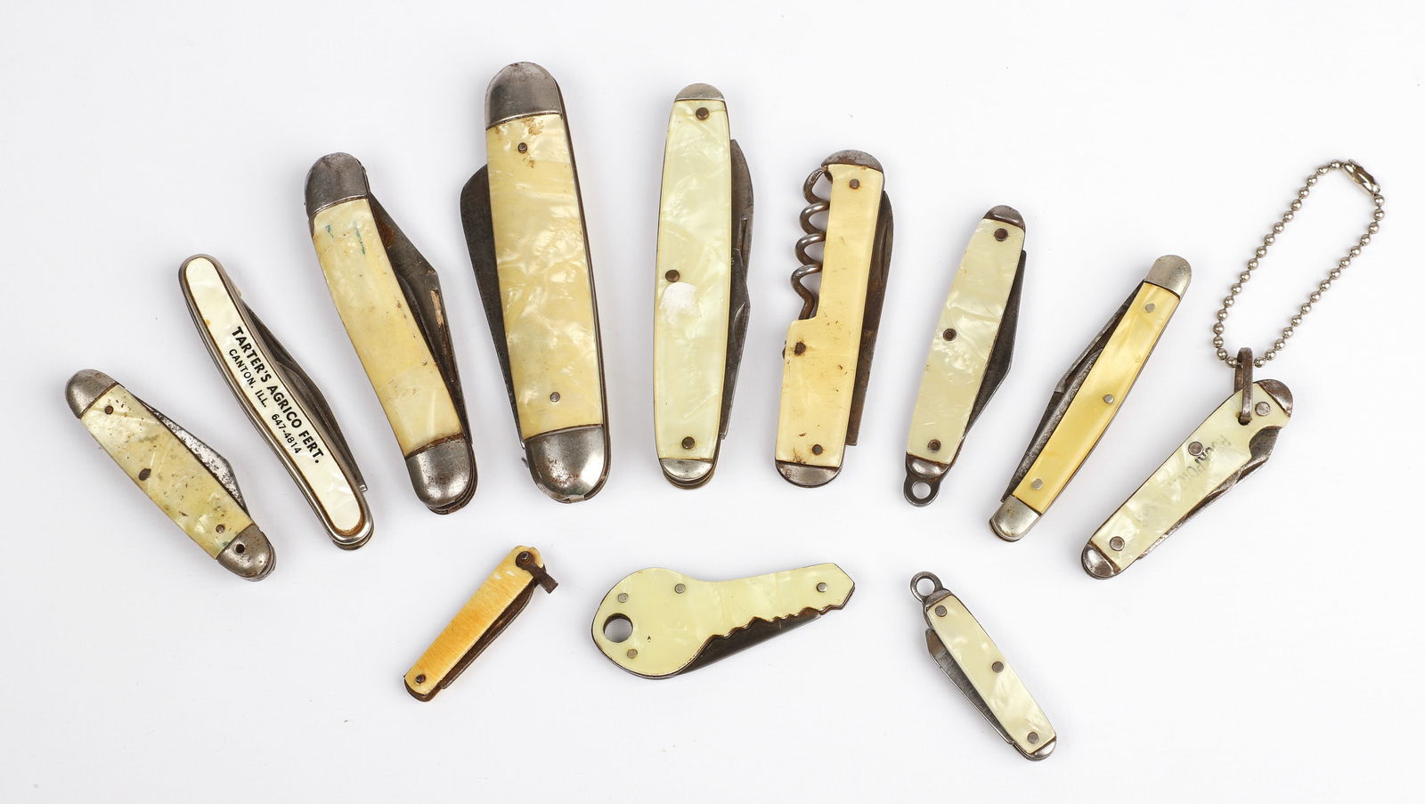 (12) Vintage Mother of Pearl Pocket Knives (1 of 1)