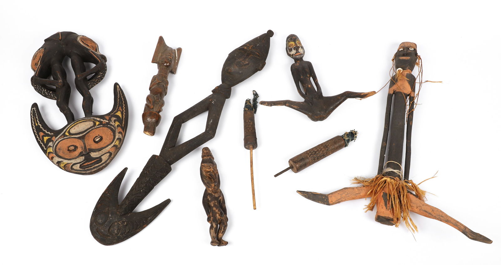 Carved Wood PNG Figure Group (1 of 9)