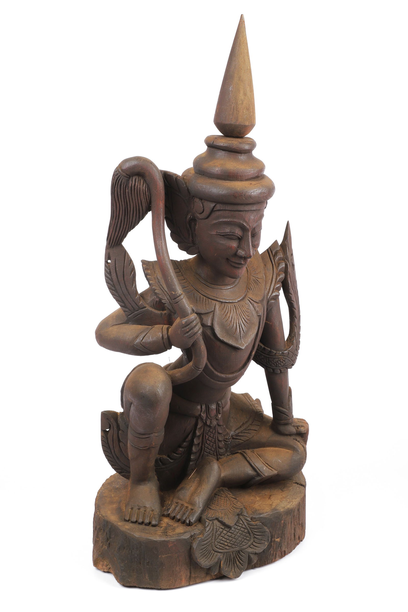 Thai Carved Wood Deity Sculpture (1 of 6)