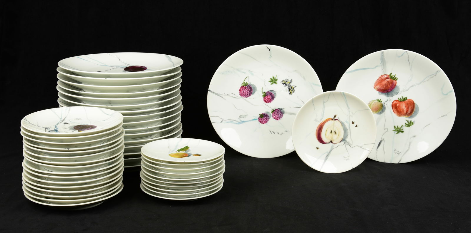 (45) Pcs Limoges Hand Painted Fruit Plates (1 of 1)
