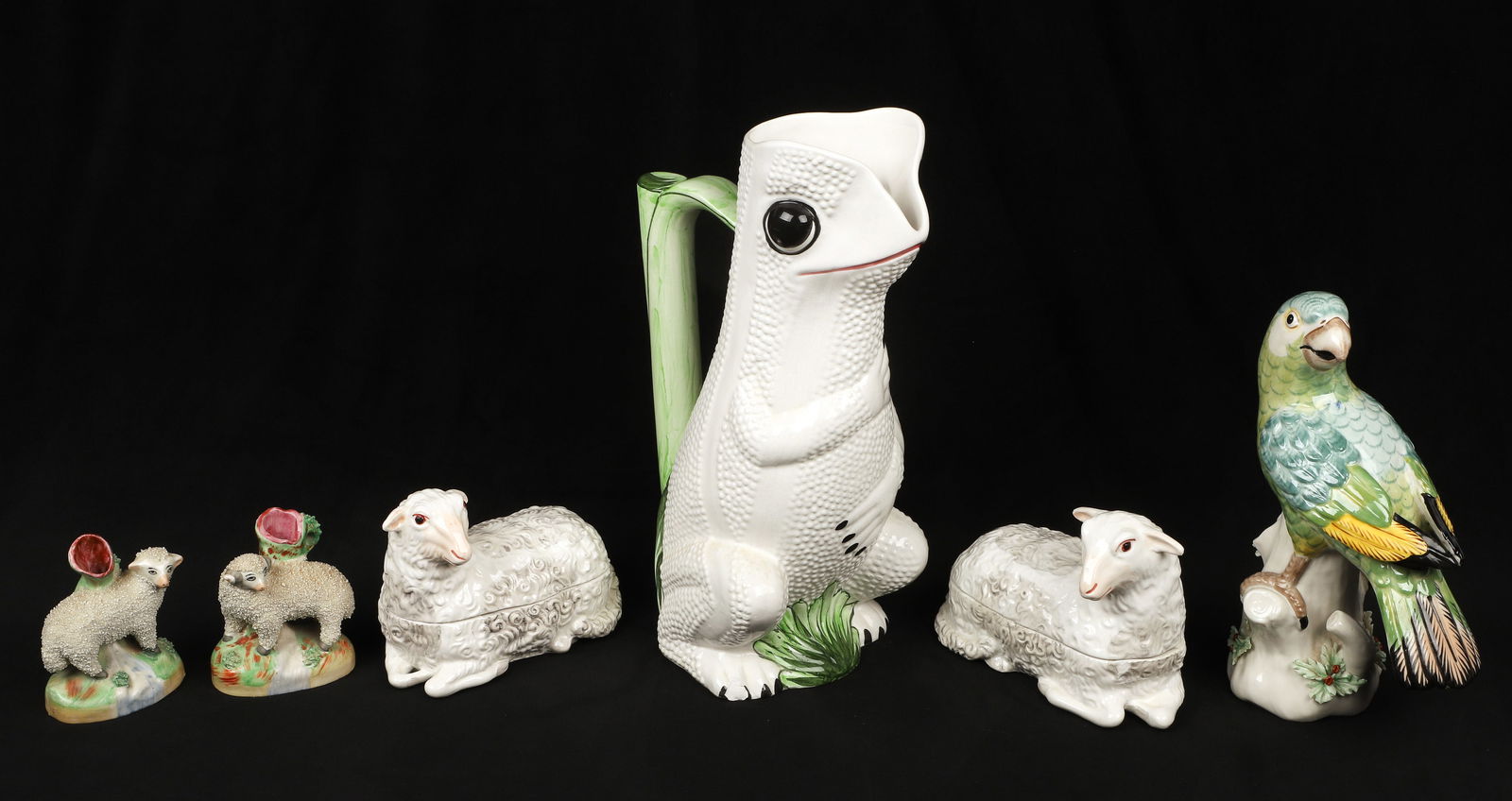 (6) Mottahedeh Boxes, Pitcher and Spill Vases (1 of 5)