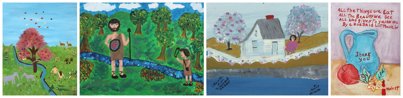 (4) Outsider Art Paintings (1 of 7)