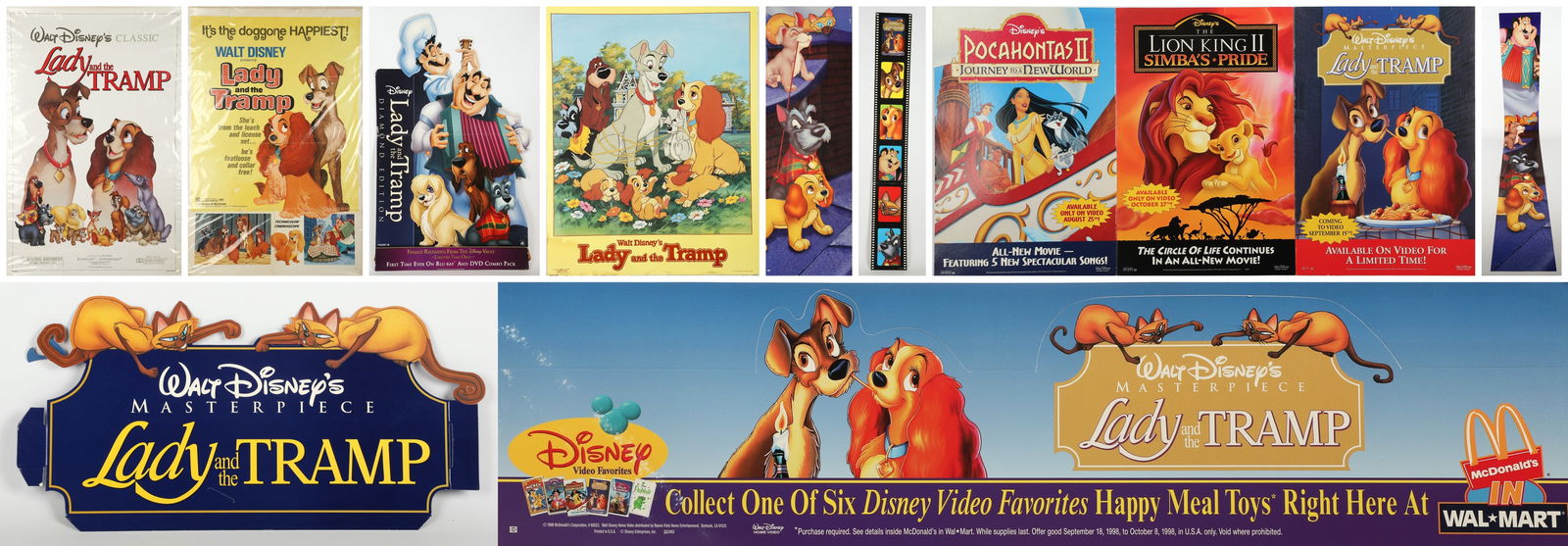 Lot of Walt Disney Lady and the Tramp posters (1 of 11)