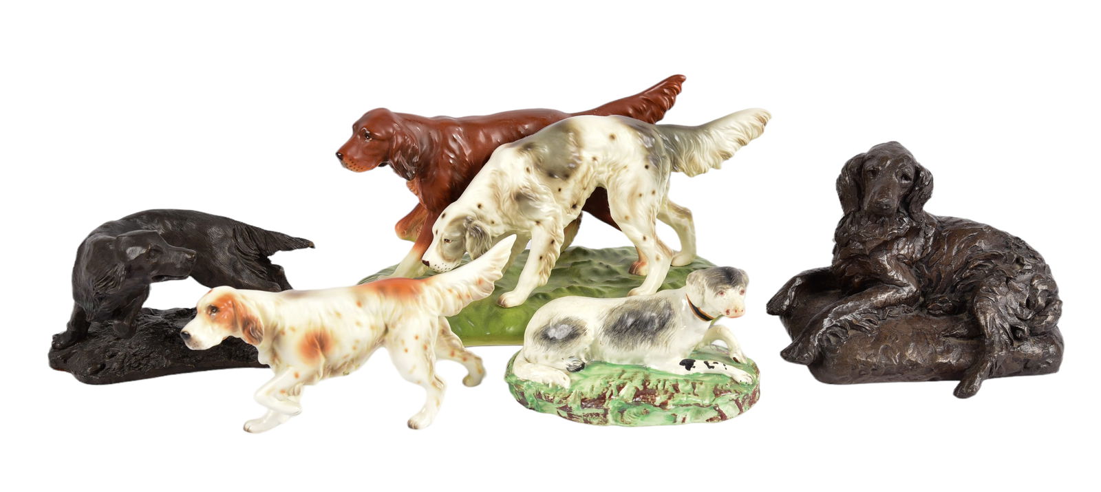 (5) Pottery, Porcelain and Composite Dog Figures (1 of 2)