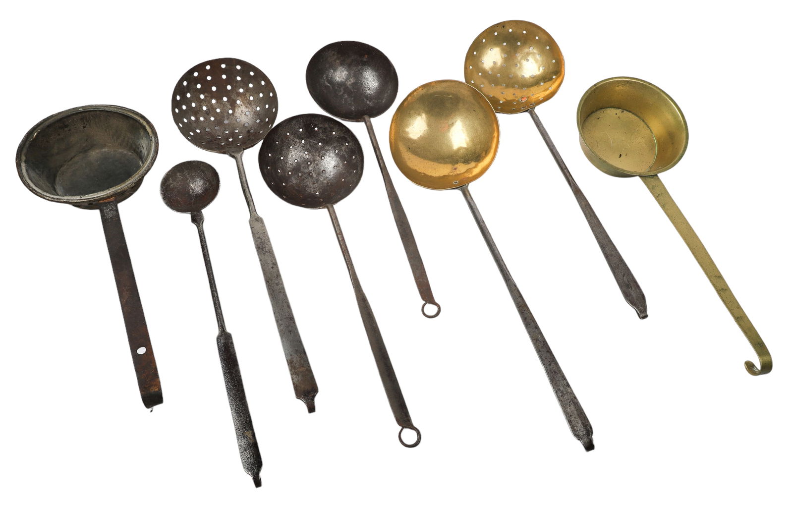 (8) Iron, Steel & Brass Cooking Utensils (1 of 1)