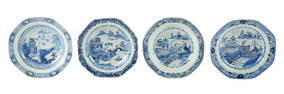 (4) Chinese Blue & White Porcelain Bowls