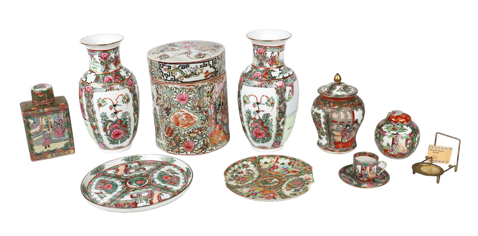 (10) Pcs Chinese Rose Medallion Porcelain (1 of 9)