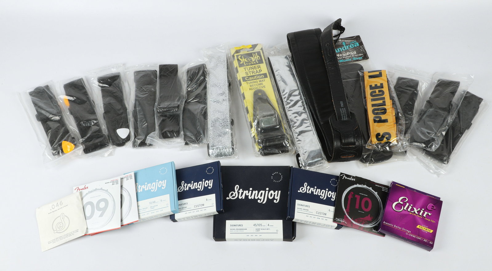 Large Box of many new Guitar straps and strings: Large Box of many new Guitar straps and strings