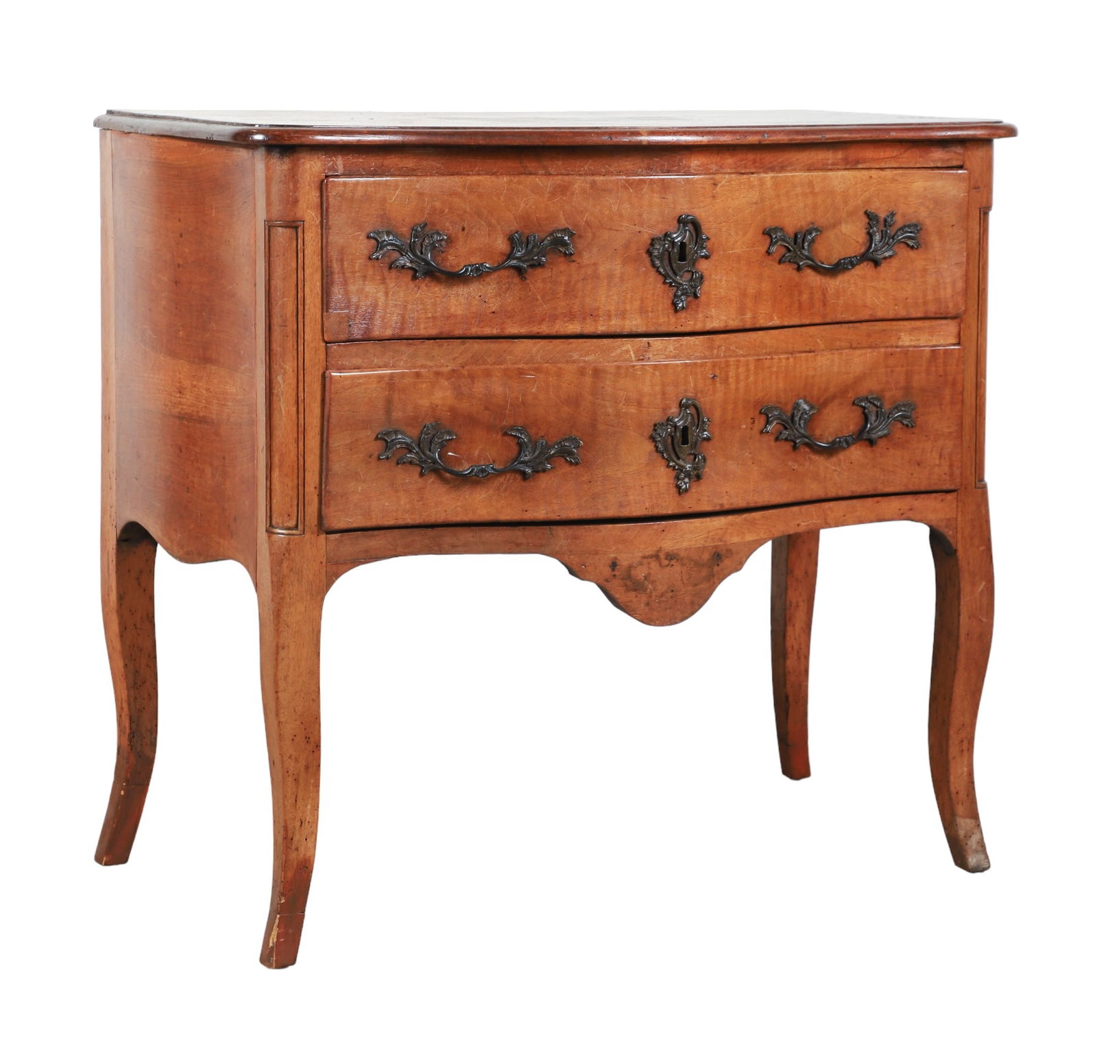 2 Drawer carved walnut Italian commode (1 of 3)