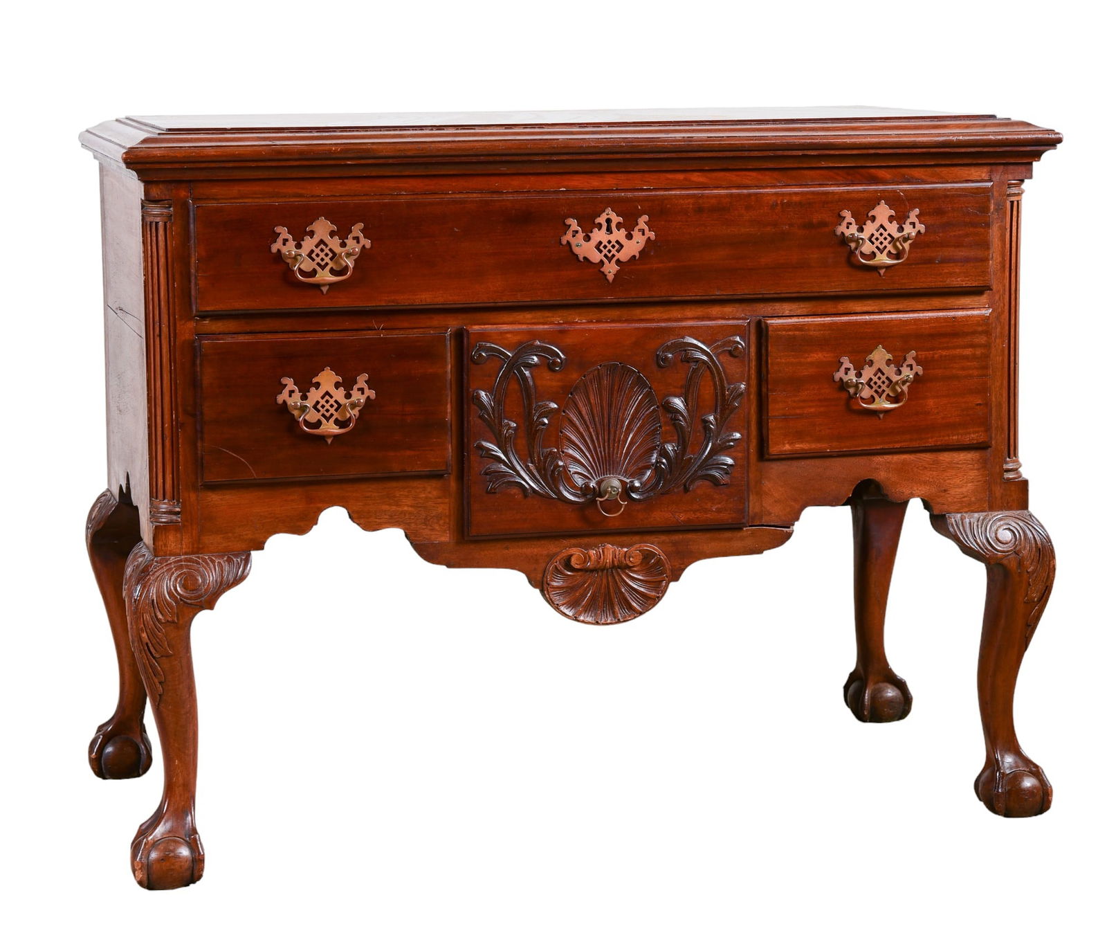 Carved Mahogany Centennial Chippendale Style Lowboy (1 of 7)
