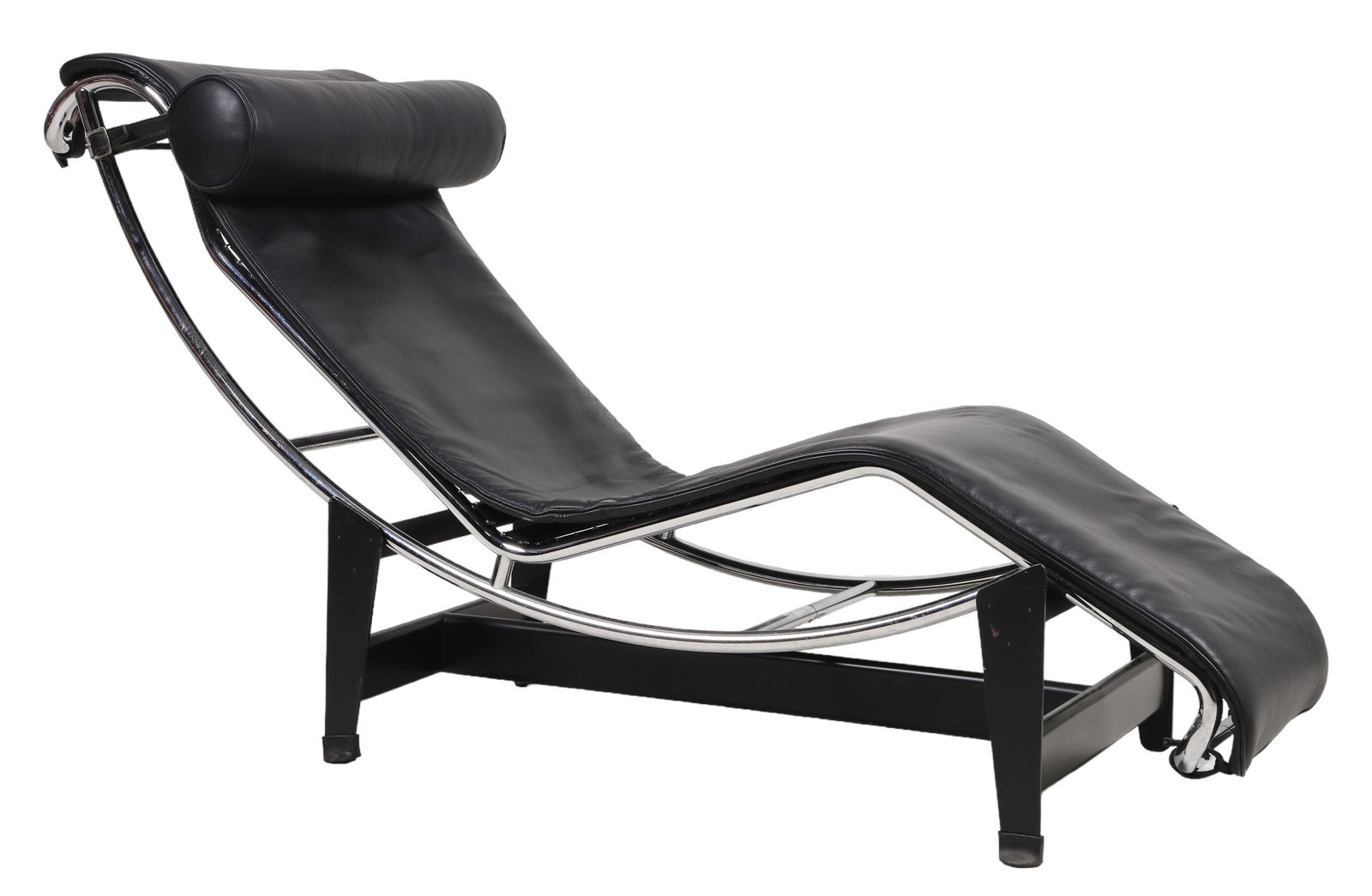 Le Corbusier "LC4" chrome and leather chaise lounge (1 of 7)