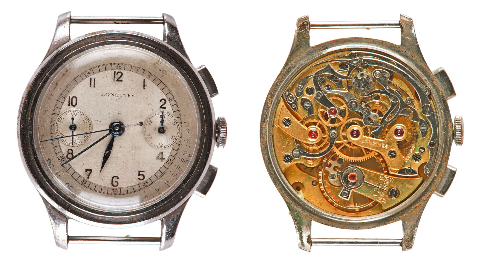 Longines 13ZN Flyback Men's Wristwatch: Longines 13ZN Flyback Men's Wristwatch, SN 5607520, RF3870, c 1938