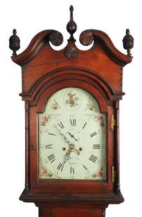 Jacob Fry Woodstock VA Walnut Chippendale Tall Clock: Jacob Fry Walnut Chippendale Tall Clock, Woodstock VA, documented on p. 282 -285 in Early Virginia Clockmakers and Silversmiths, James Biser Whisker and John R. Coe, a copy included. Broken scroll bon