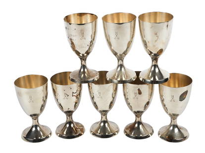 (8) Schofield Sterling Goblets, 44.49 TO: (8) Schofield sterling silver goblets, 5-3/4" h, 44.49 TO
