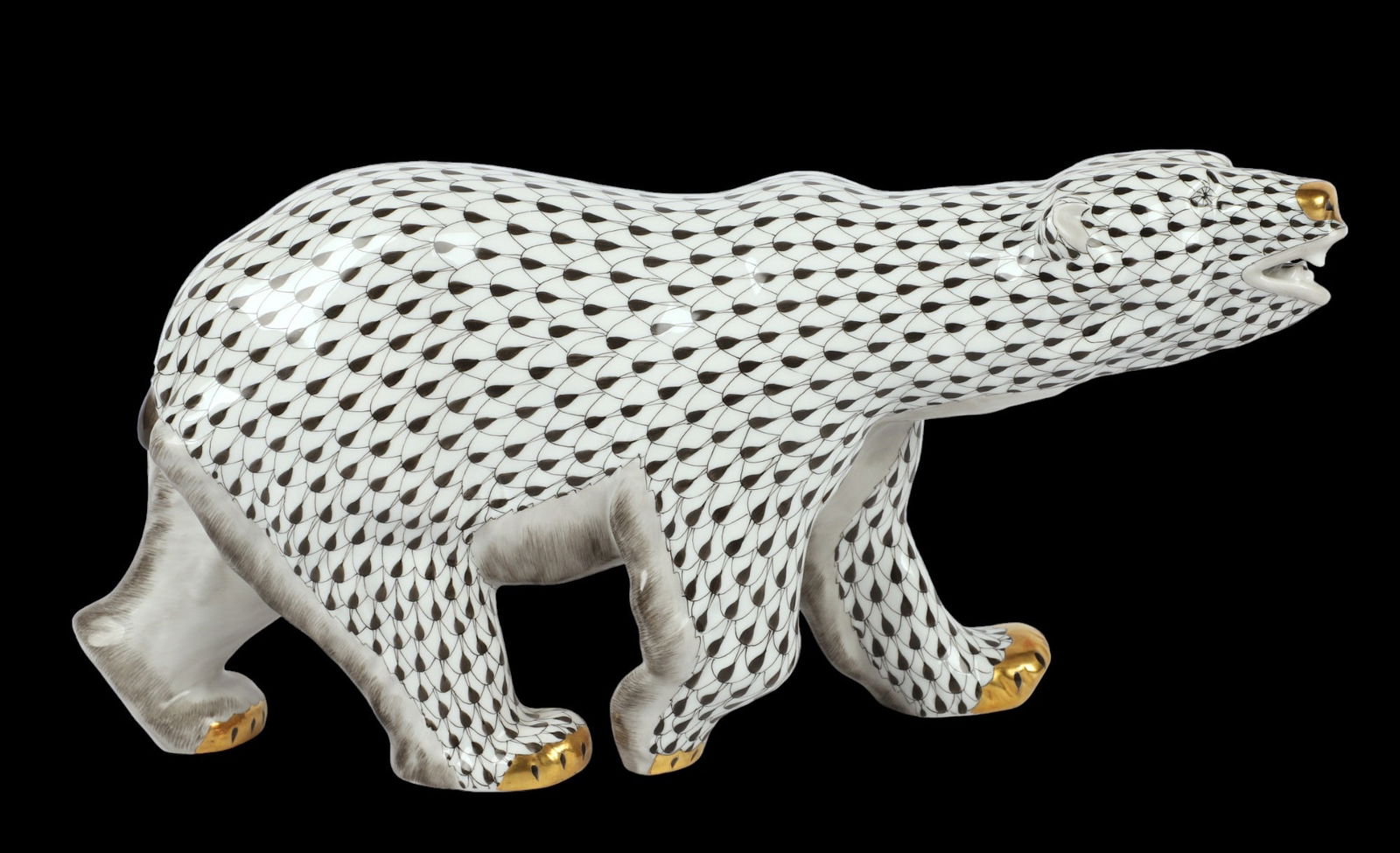 Herend Hungary Fishnet First Edition Polar Bear (1 of 6)