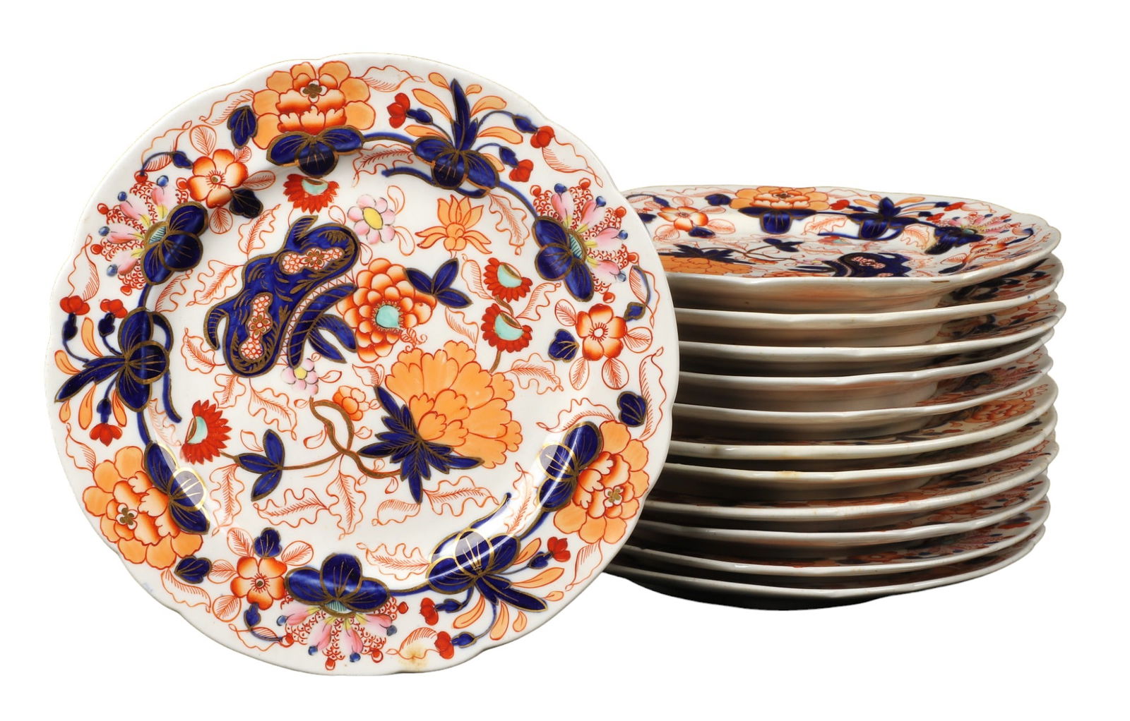 (12) English Imari Painted Plates (1 of 5)