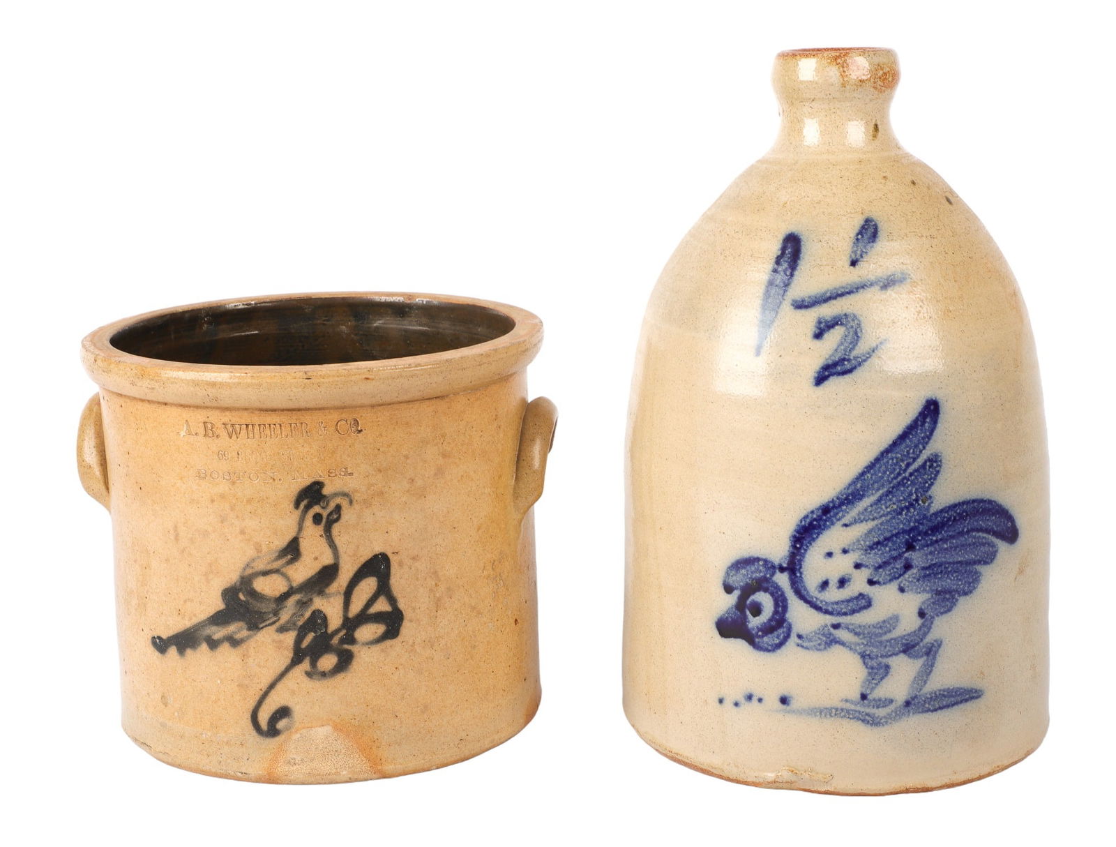 19th C 1 1/2 Gallon Pecking Hen Stoneware Jug (1 of 10)