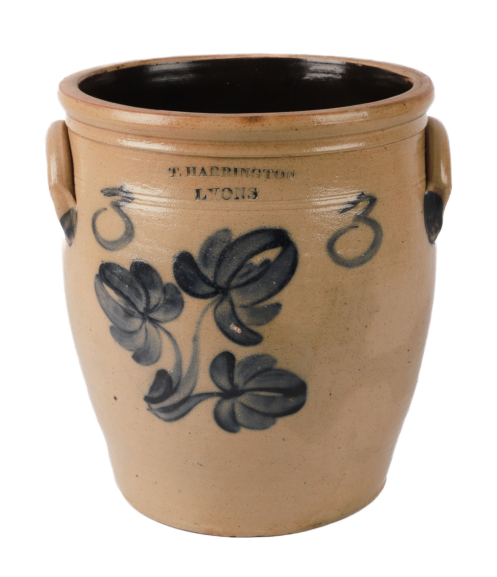 T. Harrington Salt Glazed Blue Decorated Crock (1 of 7)