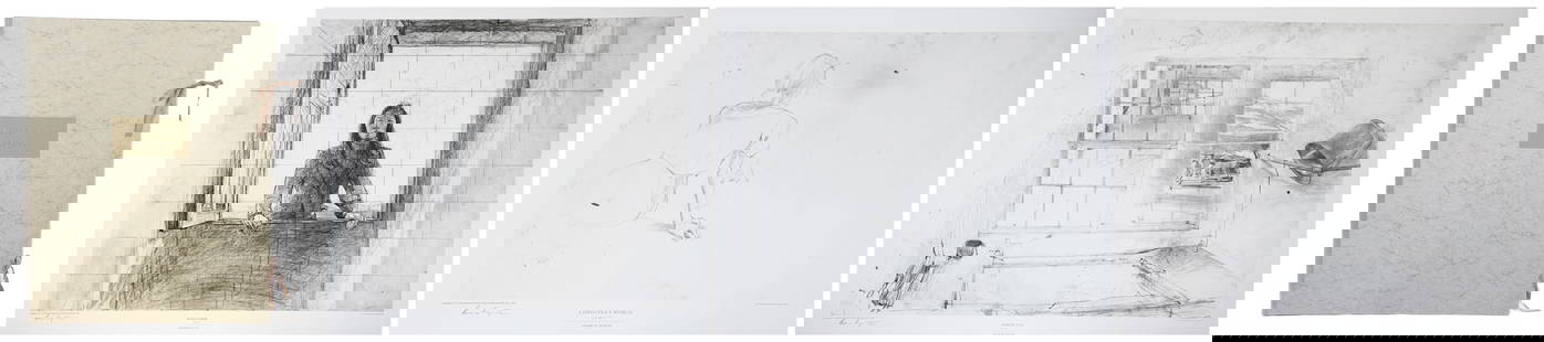 Andrew Wyeth Drawings Print Portfolio: Andrew Wyeth drawings print portfolio consisting of (10) collotypes after Wyeth drawings, signed by Andrew Wyeth, from an edition of 300, published by Triton Press for Metropolitan Museum of Art, foli