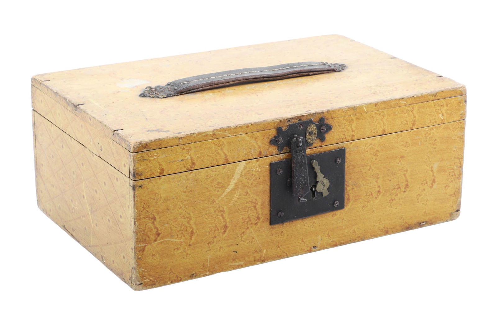 Yellow Painted Softwood Document Box, 19th c (1 of 4)