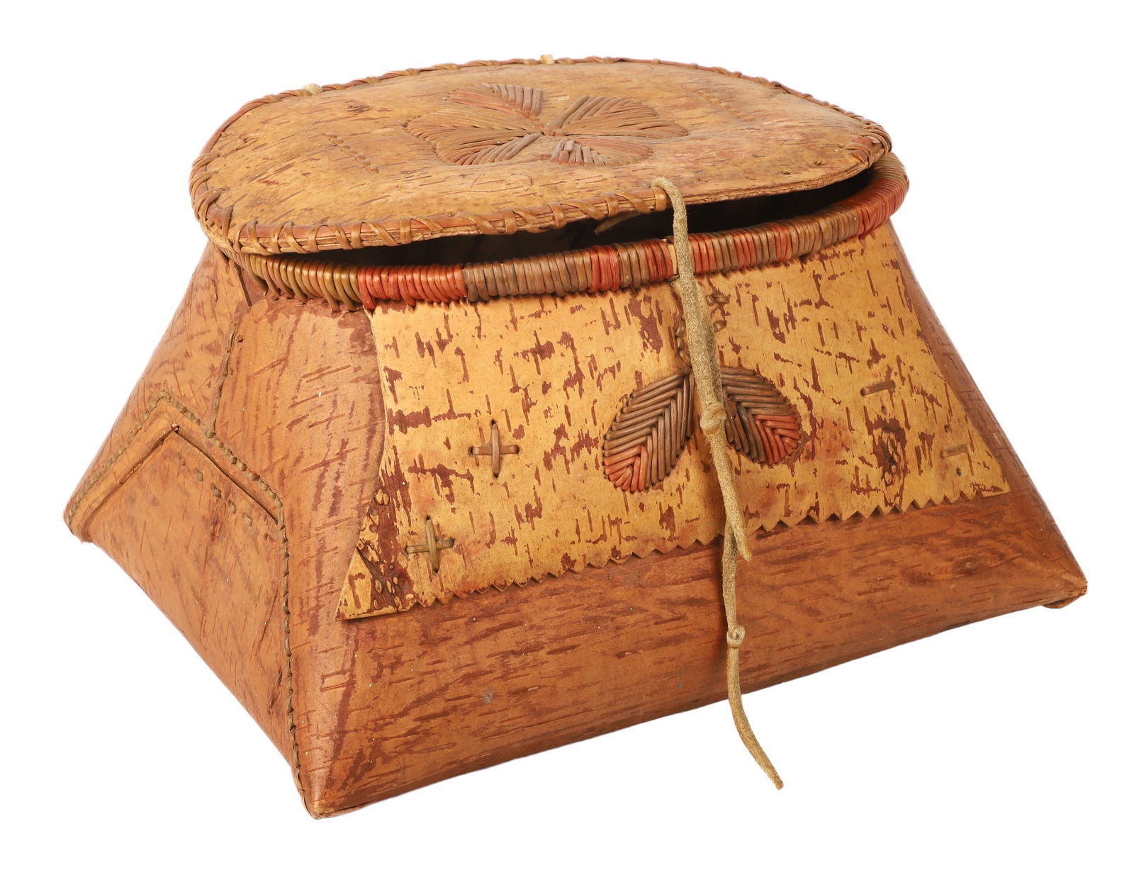 Native American Birch Bark Covered Basket (1 of 7)