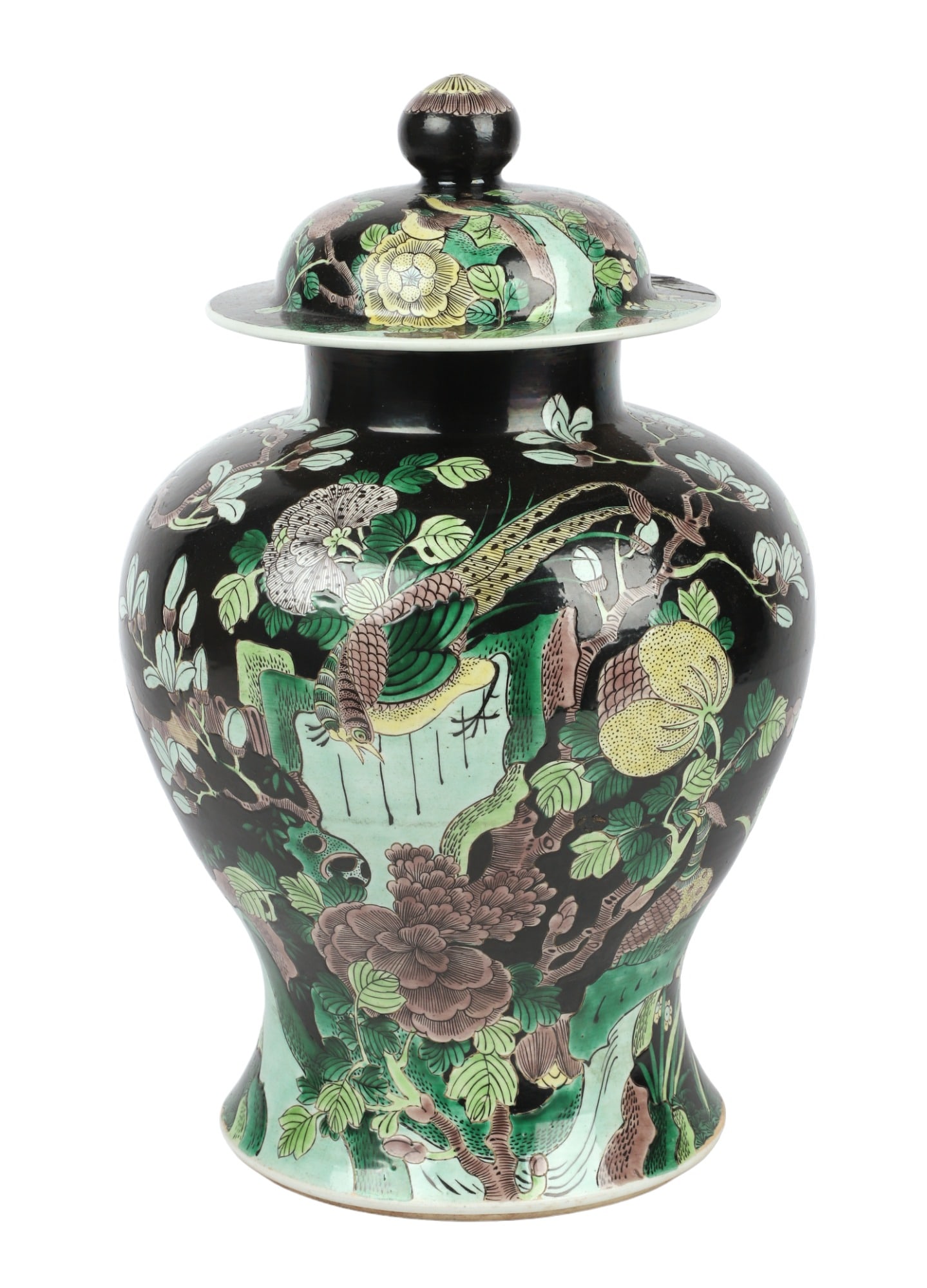 Large Chinese Famille Noire Porcelain Covered Jar (1 of 7)