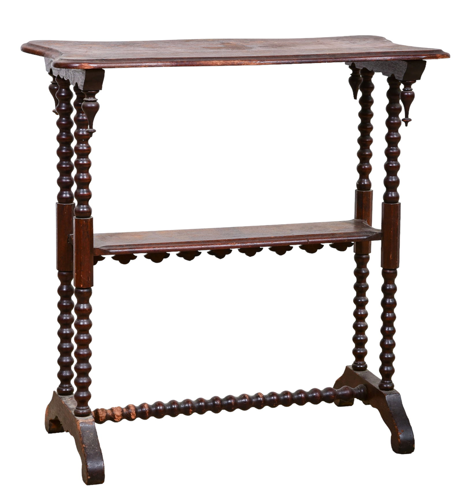 Mahogany spool turned side table (1 of 2)