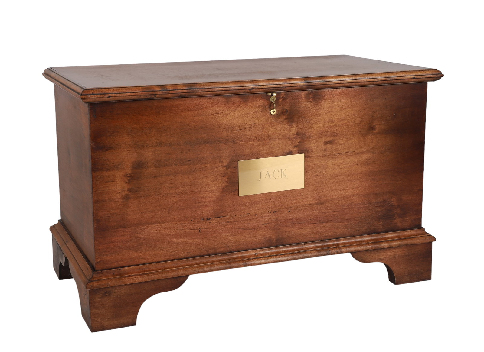 Miniature blanket chest: Miniature blanket chest, brass plate on front engraved "Jack", 21-1/4" x 11-1/2" x 12-7/8" h