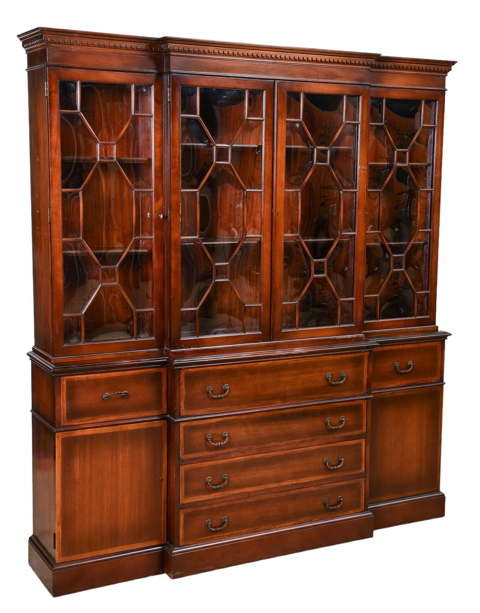 Carved mahogany 2-pc china cabinet (1 of 2)
