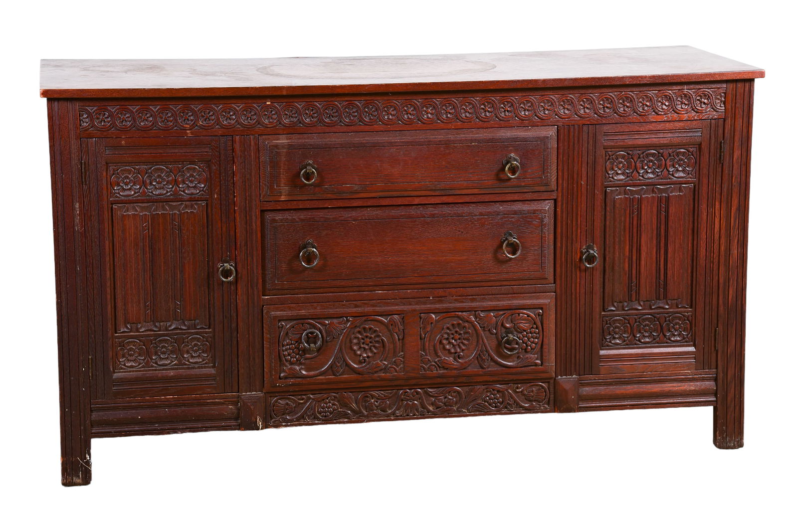 Carved oak Arts and Crafts sideboard (1 of 3)