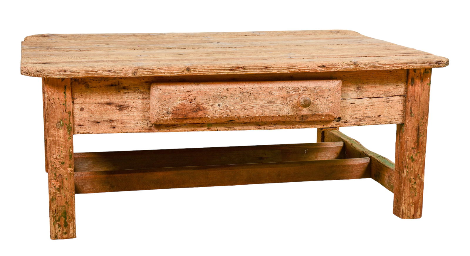 Primitive Pine one drawer coffee table (1 of 2)