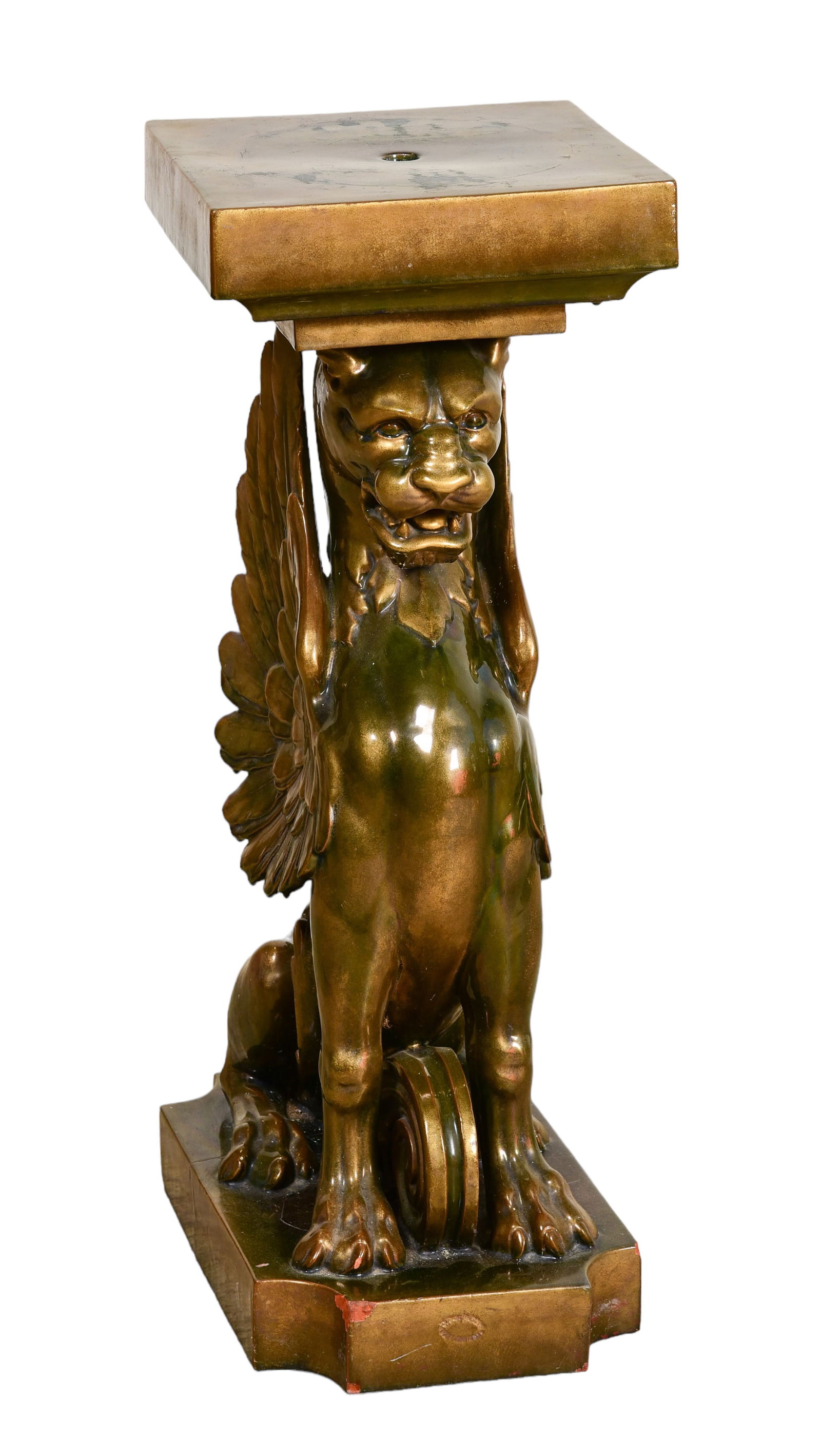 Bronze patinated ceramic pedestal (1 of 3)