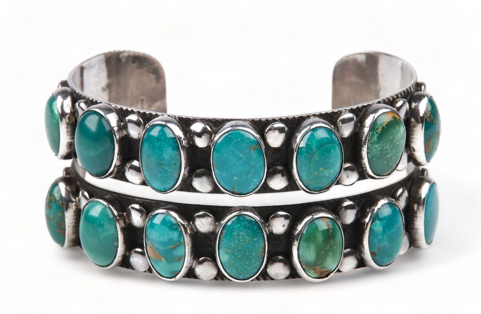 Sterling and Turquoise Fred Harvey Style Cuff (1 of 5)
