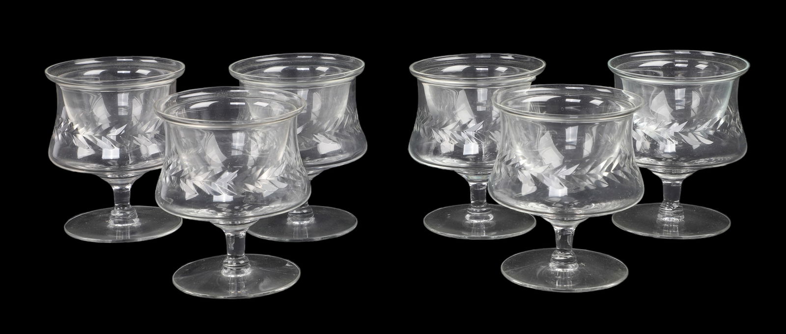 (6) Etched Crystal Shrimp Cocktails (1 of 2)