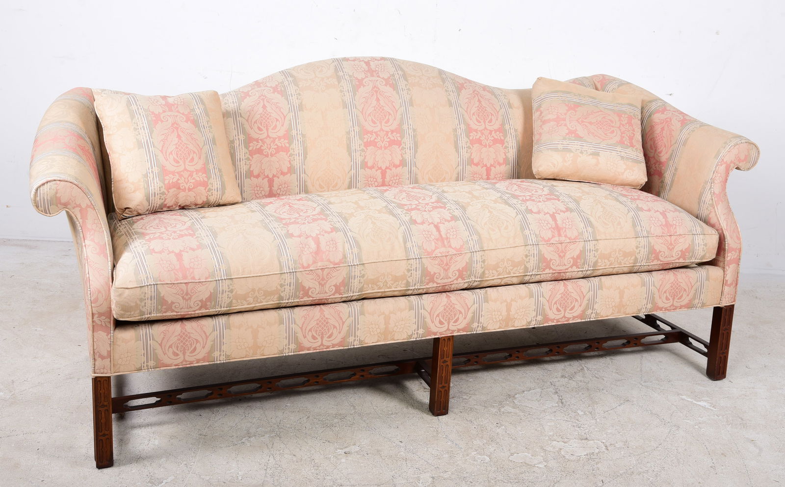 Hickory Chair Co Chippendale style upholstered camelback sofa (1 of 2)