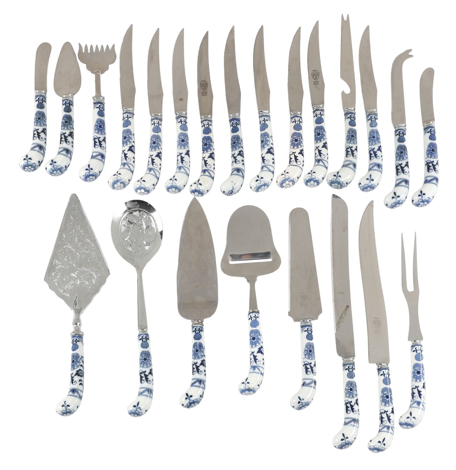 (23) Pcs Prill Blue Onion Flatware (1 of 2)