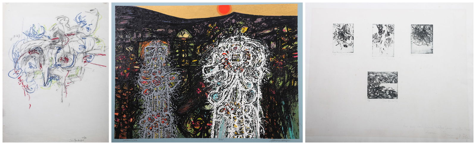 (3) Pcs Abstract Prints & Drawings (1 of 8)