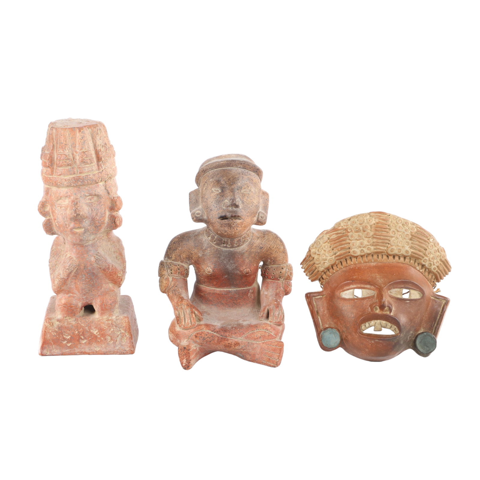 (3) Pcs Mexican Terracotta Pottery (1 of 3)